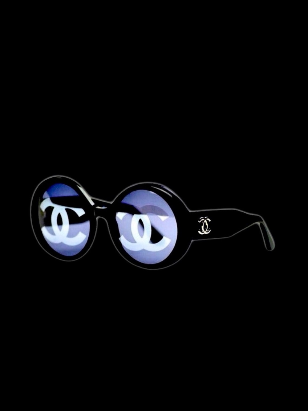 Vintage Chanel 1993 Runway Mirror CC Logo Editorial Round Lens Sunglasses - Picture 3 of 17